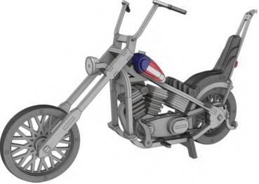 US Chopper - "Easy Rider - Captain America" 3D Großmodell - Zeichnung